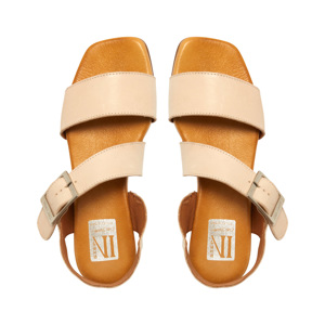 Carl Scarpa Vicenza Off White Leather Flat Sandals
